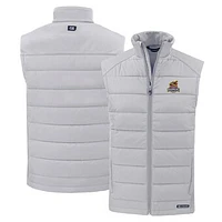 Men's Cutter & Buck Gray Toledo Mud Hens Evoke Hybrid Eco Softshell Recycled Full-Zip Vest