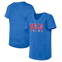 Girls Youth New Era Royal Buffalo Bills Flip Sequin V-Neck T-Shirt