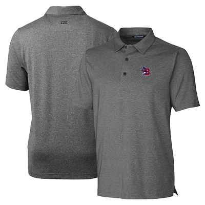Men's Cutter & Buck Heather Charcoal Buffalo Bisons Forge Heathered Stretch Polo