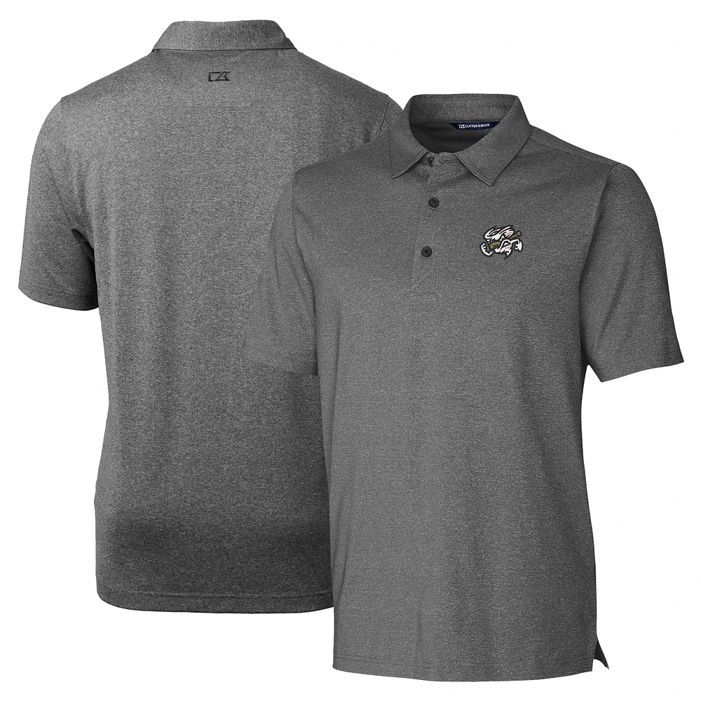 Men's Cutter & Buck Heather Charcoal Omaha Storm Chasers Forge Heathered Stretch Polo