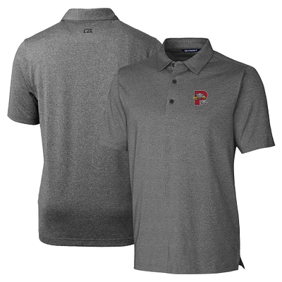 Men's Cutter & Buck Heather Charcoal Portland Sea Dogs Forge Heathered Stretch Polo