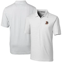 Men's Cutter & Buck  White Durham Bulls Forge Pencil Stripe Stretch DryTec Polo