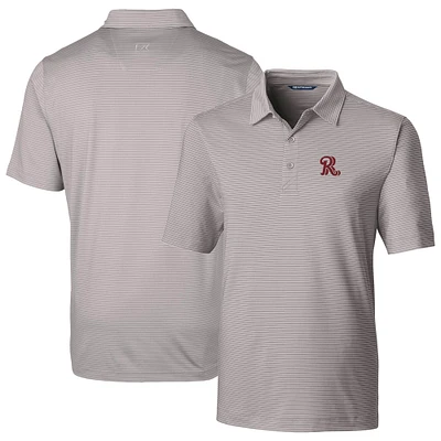 Men's Cutter & Buck  Gray Frisco RoughRiders Forge Pencil Stripe Stretch DryTec Polo