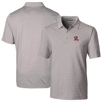 Men's Cutter & Buck  Gray Frisco RoughRiders Forge Pencil Stripe Stretch DryTec Polo