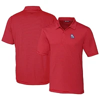 Men's Cutter & Buck  Red New Hampshire Fisher Cats Forge Pencil Stripe Stretch DryTec Polo