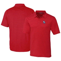 Men's Cutter & Buck  Red New Hampshire Fisher Cats Forge Pencil Stripe Stretch DryTec Polo