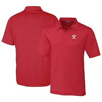 Men's Cutter & Buck  Red Tacoma Rainiers Forge Pencil Stripe Stretch DryTec Polo