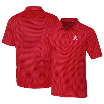 Men's Cutter & Buck  Red Tacoma Rainiers Forge Pencil Stripe Stretch DryTec Polo