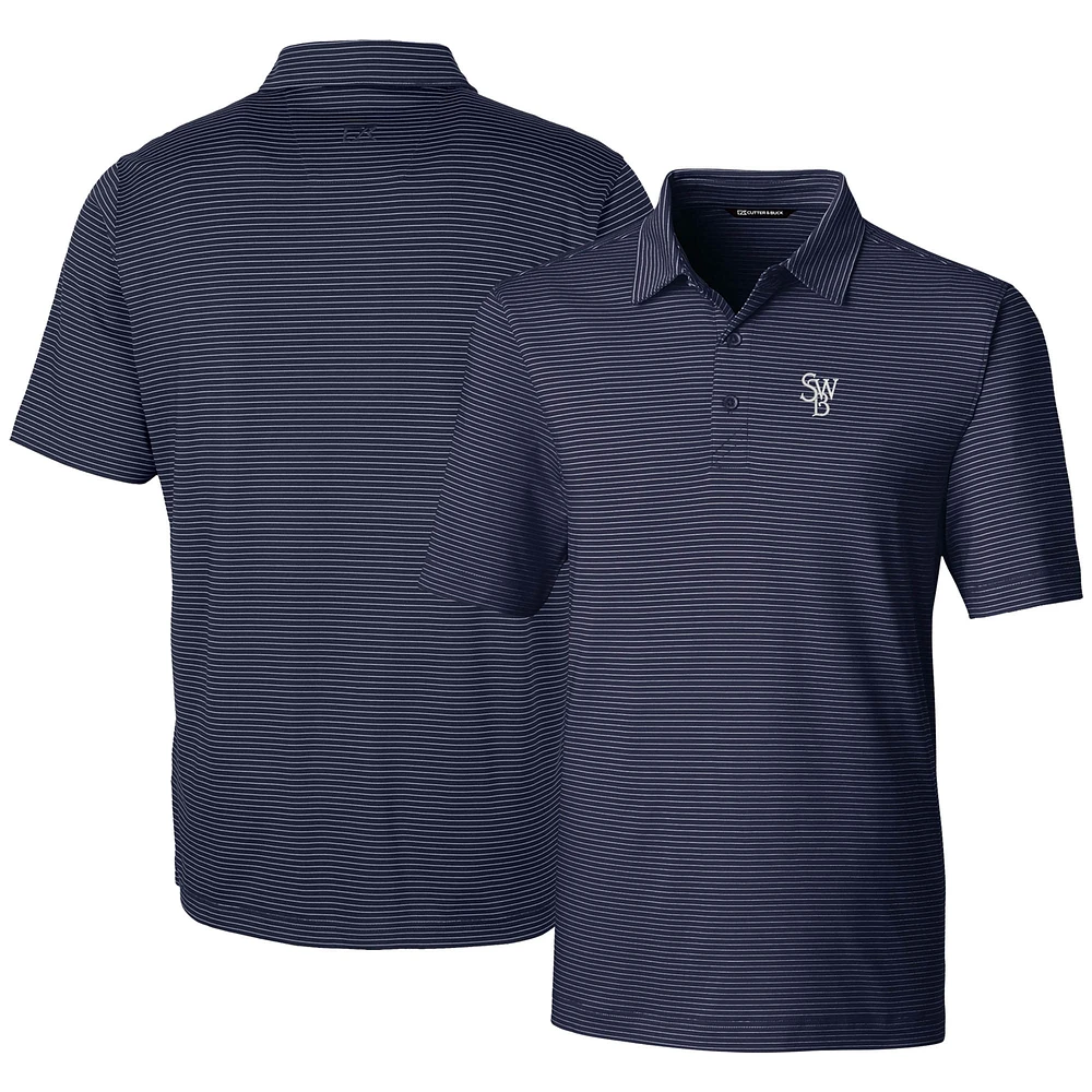Men's Cutter & Buck Navy Scranton Wilkes-Barre RailRiders Forge Pencil Stripe Stretch DryTec Polo
