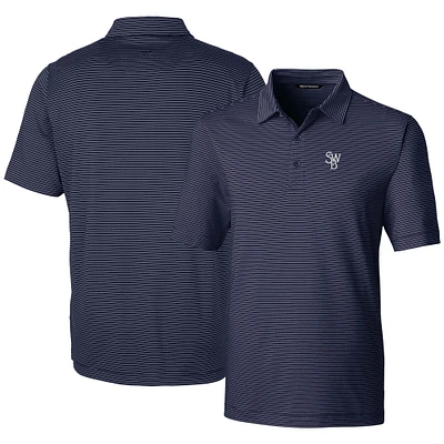 Men's Cutter & Buck  Navy Scranton Wilkes-Barre RailRiders Forge Pencil Stripe Stretch DryTec Polo