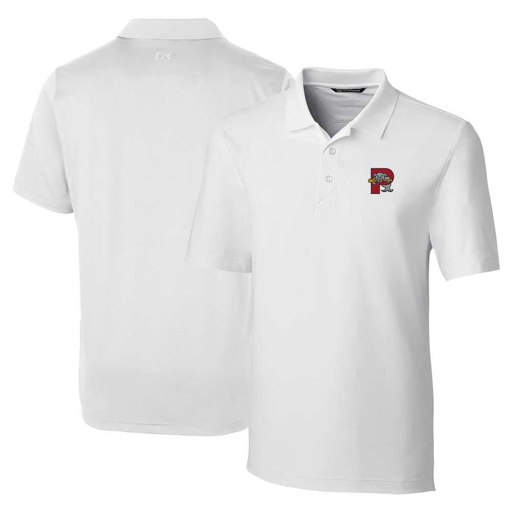 Men's Cutter & Buck White Portland Sea Dogs DryTec Forge Stretch Polo