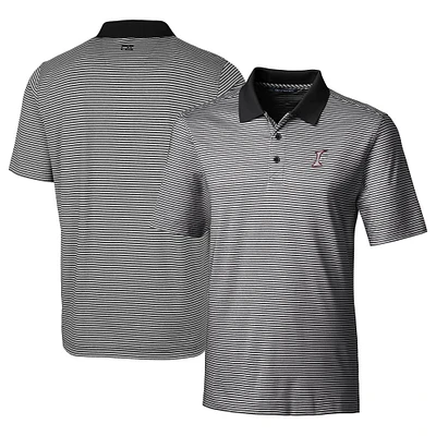 Men's Cutter & Buck  Black Albuquerque Isotopes Forge Tonal Stripe Stretch Polo