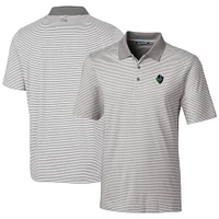 Men's Cutter & Buck  Gray Hillsboro Hops Forge Tonal Stripe Stretch Polo