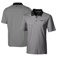Men's Cutter & Buck  Black Lansing Lugnuts Forge Tonal Stripe Stretch Polo
