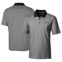 Men's Cutter & Buck  Black Lansing Lugnuts Forge Tonal Stripe Stretch Polo