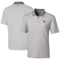 Men's Cutter & Buck  Gray Iowa Cubs Forge Tonal Stripe Stretch Polo