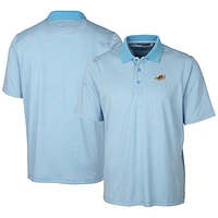 Men's Cutter & Buck  Powder Blue Akron RubberDucks Forge Tonal Stripe Stretch Polo