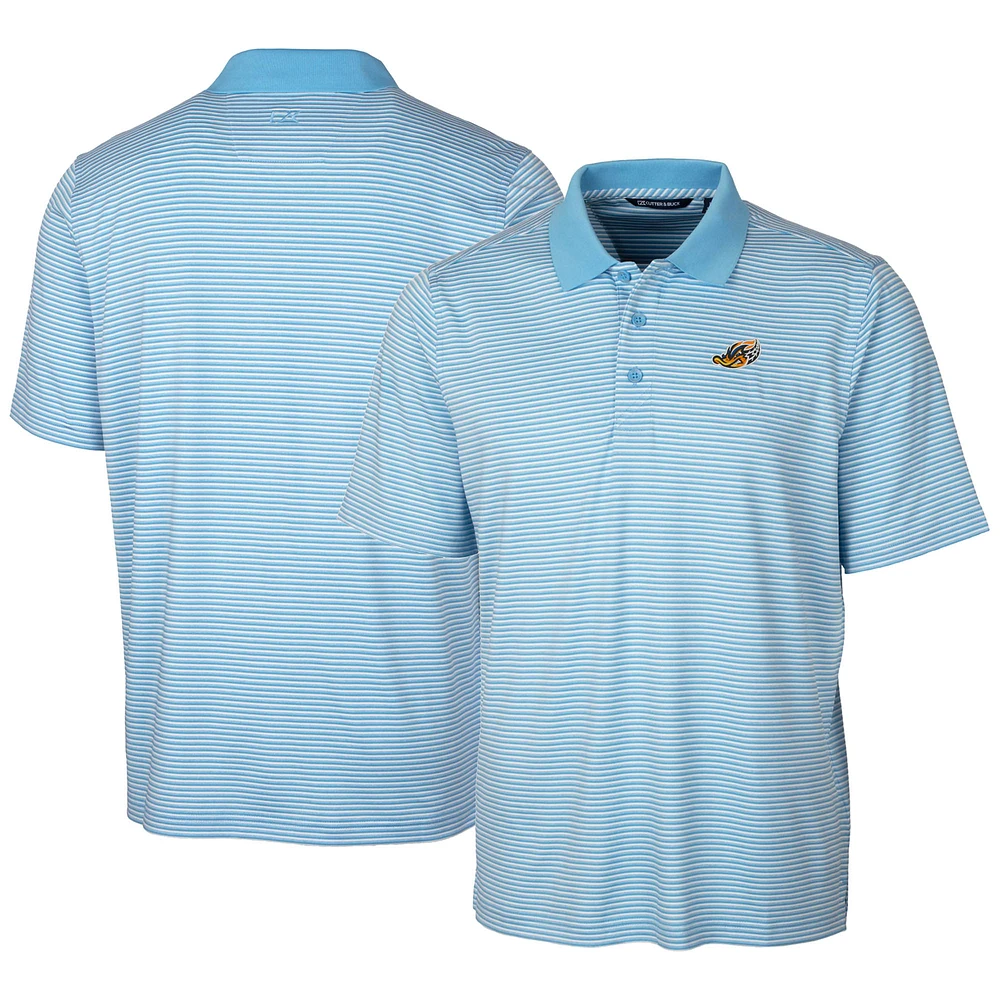 Men's Cutter & Buck Powder Blue Akron RubberDucks Forge Tonal Stripe Stretch Polo