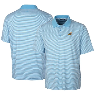 Men's Cutter & Buck  Powder Blue Akron RubberDucks Forge Tonal Stripe Stretch Polo