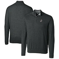Men's Cutter & Buck Heather Charcoal Albuquerque Isotopes Lakemont Tri-Blend Quarter-Zip Pullover Sweater