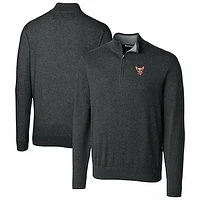 Men's Cutter & Buck Heather Charcoal El Paso Chihuahuas Lakemont Tri-Blend Quarter-Zip Pullover Sweater
