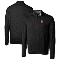 Men's Cutter & Buck Black Fort Wayne TinCaps Lakemont Tri-Blend Quarter-Zip Pullover Sweater