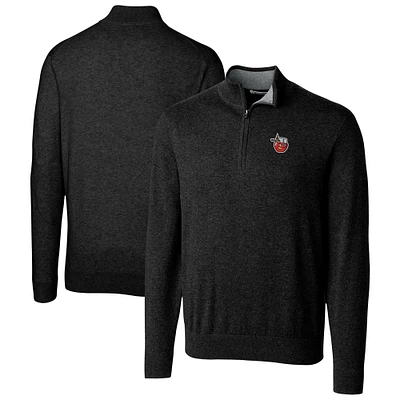 Men's Cutter & Buck Black Fort Wayne TinCaps Lakemont Tri-Blend Quarter-Zip Pullover Sweater