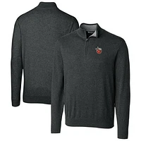 Men's Cutter & Buck Heather Charcoal Fort Wayne TinCaps Lakemont Tri-Blend Quarter-Zip Pullover Sweater