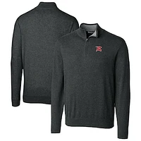Men's Cutter & Buck Heather Charcoal Richmond Flying Squirrels Lakemont Tri-Blend Quarter-Zip Pullover Sweater