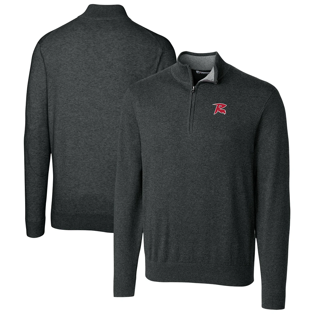 Men's Cutter & Buck Heather Charcoal Richmond Flying Squirrels Lakemont Tri-Blend Quarter-Zip Pullover Sweater