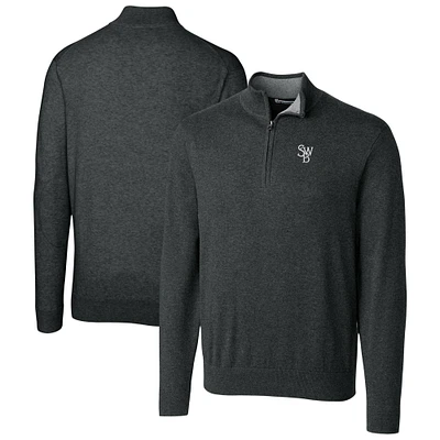 Men's Cutter & Buck Heather Charcoal Scranton Wilkes-Barre RailRiders Lakemont Tri-Blend Quarter-Zip Pullover Sweater