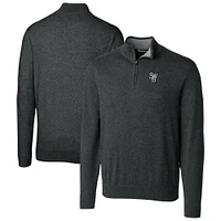 Men's Cutter & Buck Heather Charcoal Scranton Wilkes-Barre RailRiders Lakemont Tri-Blend Quarter-Zip Pullover Sweater