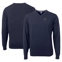Men's Cutter & Buck Navy Hillsboro Hops Lakemont Tri-Blend V-Neck Pullover Sweater