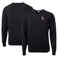 Men's Cutter & Buck Black Salt Lake Bees Lakemont Tri-Blend V-Neck Pullover Sweater