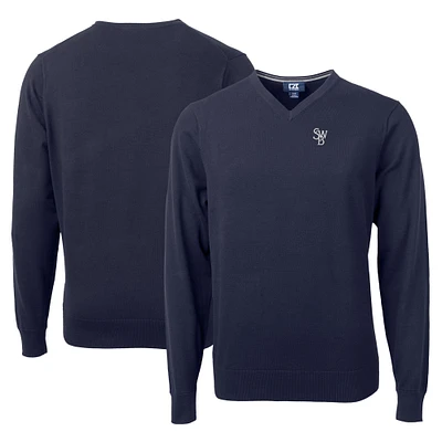 Men's Cutter & Buck Navy Scranton Wilkes-Barre RailRiders Lakemont Tri-Blend V-Neck Pullover Sweater