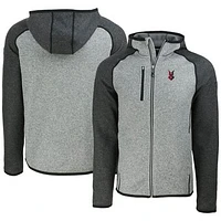 Men's Cutter & Buck Heather Gray/Heather Charcoal Indianapolis Indians Mainsail Raglan Full-Zip Hoodie