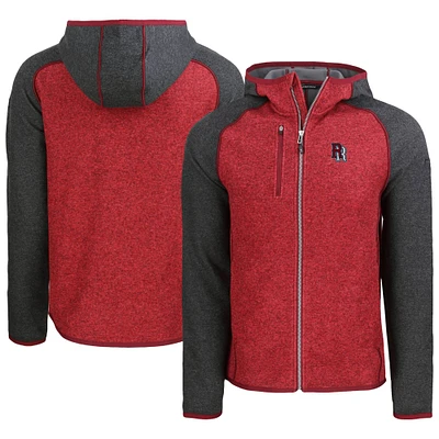 Men's Cutter & Buck Heather /Heather Charcoal Round Rock Express Mainsail Raglan Full-Zip Hoodie