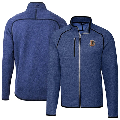 Men's Cutter & Buck Heather Durham Bulls Mainsail Sweater-Knit Full-Zip Jacket