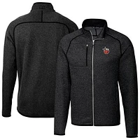 Men's Cutter & Buck Heather Charcoal Fort Wayne TinCaps Mainsail Sweater-Knit Full-Zip Jacket