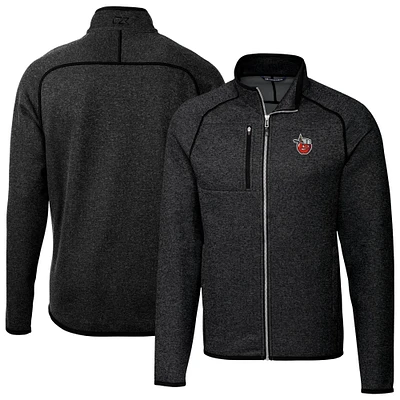Men's Cutter & Buck Heather Charcoal Fort Wayne TinCaps Mainsail Sweater-Knit Full-Zip Jacket