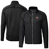 Men's Cutter & Buck Heather Charcoal Fort Wayne TinCaps Mainsail Sweater-Knit Full-Zip Jacket
