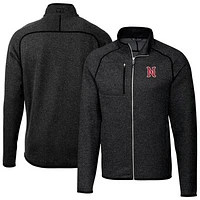 Men's Cutter & Buck Heather Charcoal Nashville Sounds Mainsail Sweater-Knit Full-Zip Jacket