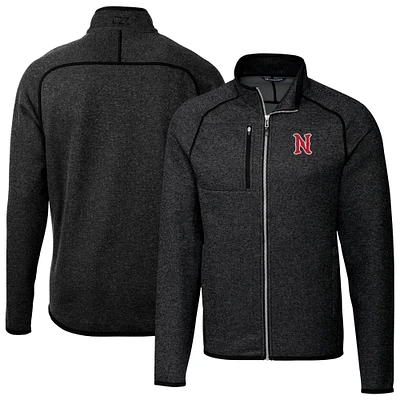 Men's Cutter & Buck Heather Charcoal Nashville Sounds Mainsail Sweater-Knit Full-Zip Jacket