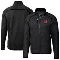 Men's Cutter & Buck Heather Charcoal Nashville Sounds Mainsail Sweater-Knit Full-Zip Jacket