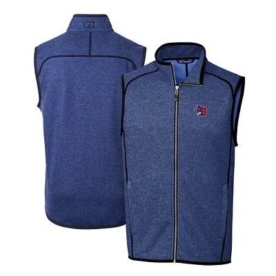 Men's Cutter & Buck Heather Buffalo Bisons Mainsail Sweater-Knit Full-Zip Vest