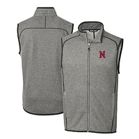 Men's Cutter & Buck Heather Gray Nashville Sounds Mainsail Sweater-Knit Full-Zip Vest