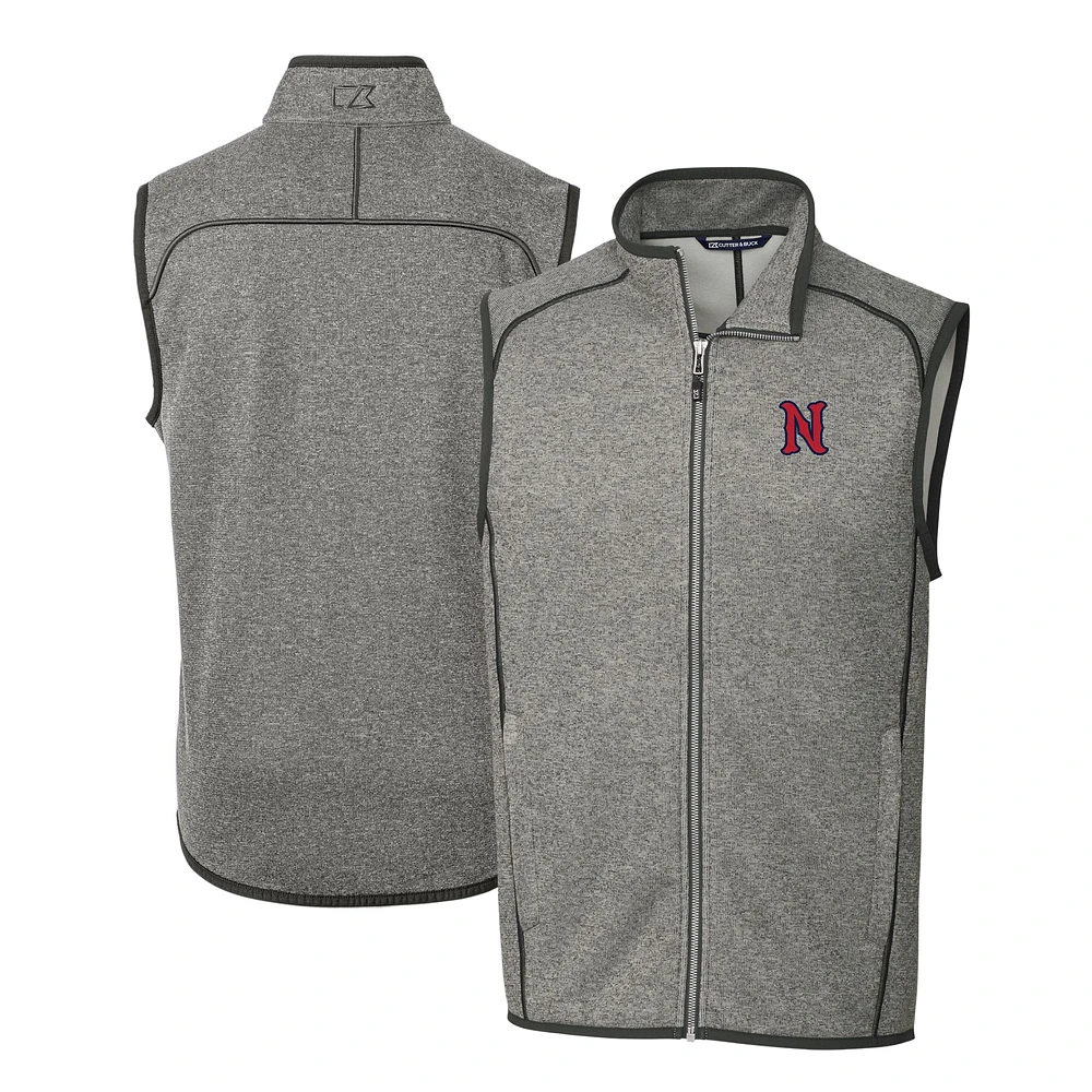 Men's Cutter & Buck Heather Gray Nashville Sounds Mainsail Sweater-Knit Full-Zip Vest