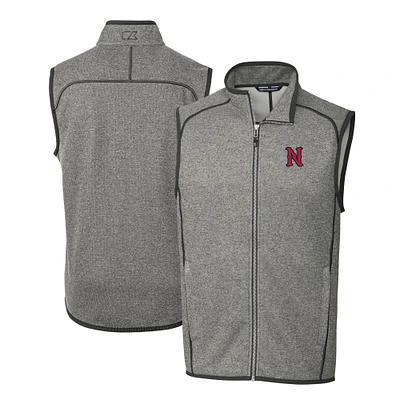 Men's Cutter & Buck Heather Gray Nashville Sounds Mainsail Sweater-Knit Full-Zip Vest