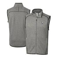 Men's Cutter & Buck Heather Gray San Antonio Missions Mainsail Sweater-Knit Full-Zip Vest