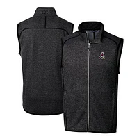 Men's Cutter & Buck Heather Charcoal Springfield Cardinals Mainsail Sweater-Knit Full-Zip Vest